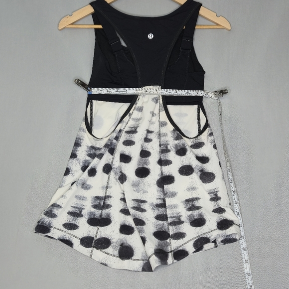 Lululemon Run: For Your Money Tank Seaside Dot White / Black Size 4 - Picture 4 of 11